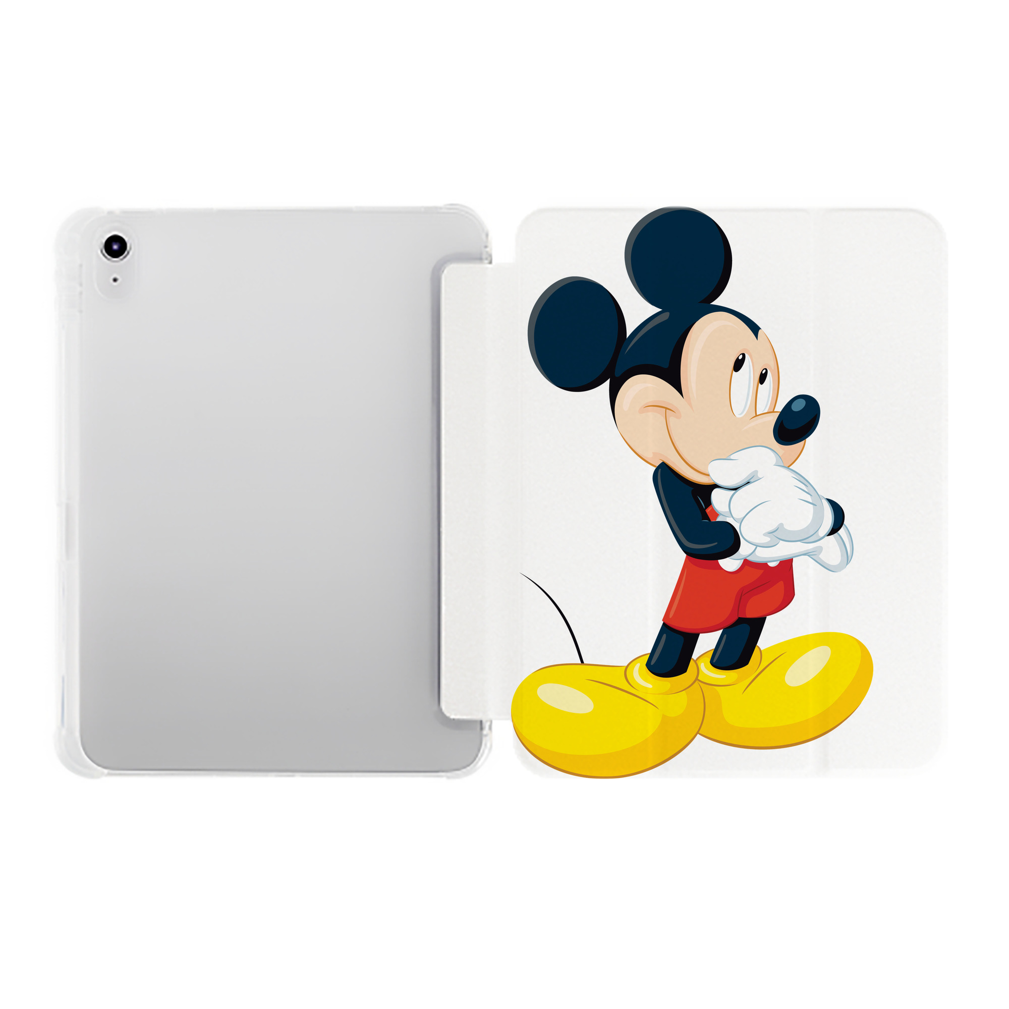 （画像用） ミッキーマウス Mickey Mouse IPad ケース ペン収納付き 三つ折りスタンド PUレザー×シリコン 対応機種9.5/10.5/10.9インチ